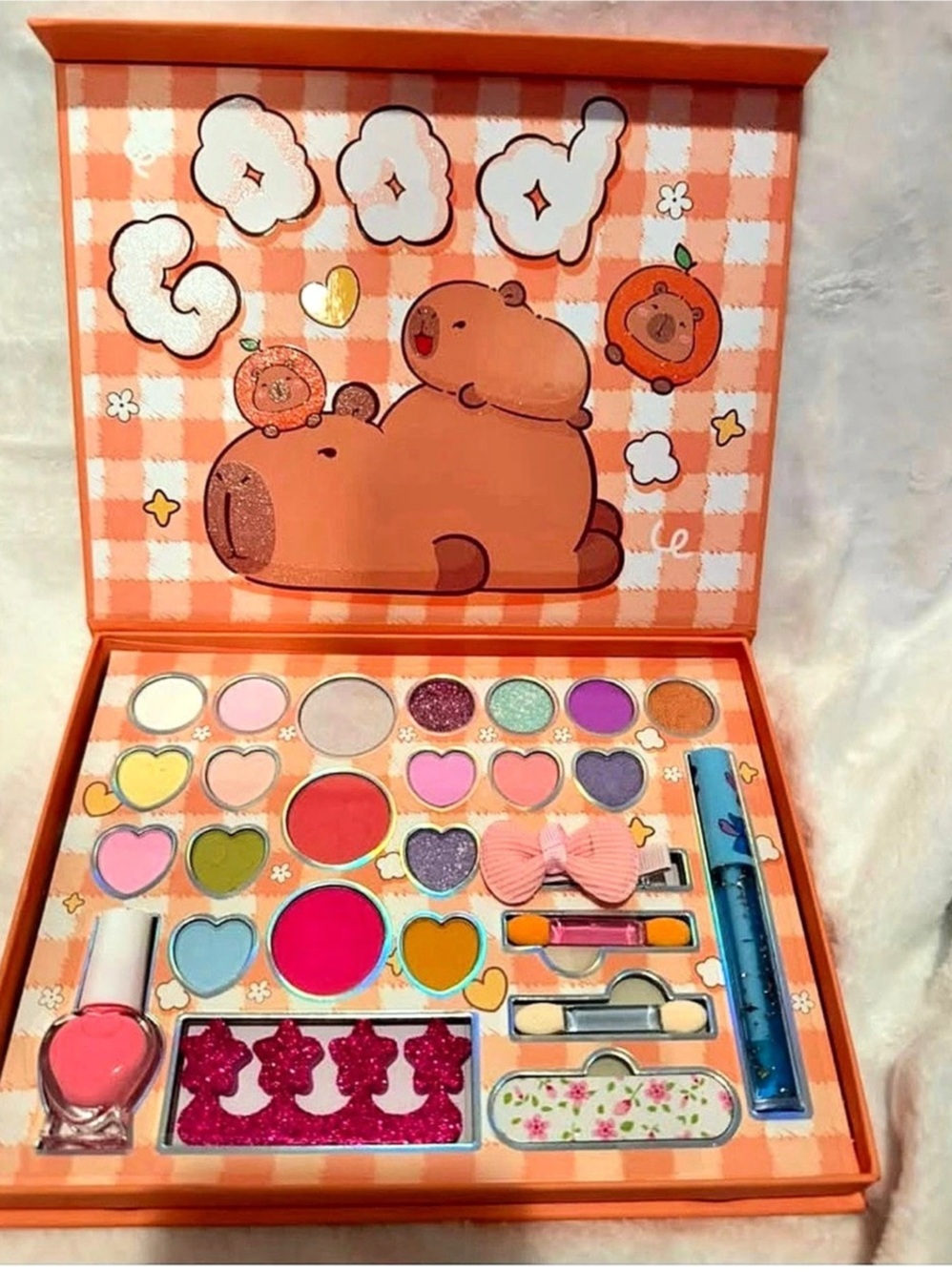 Cabybara Makeup Gift Set in Pink & Orange NWT